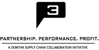 P3 PARTNERSHIP. PERFORMANCE. PROFIT. A DOMTAR SUPPLY CHAIN COLLABORATION INITIATIVE logo
