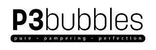 P3BUBBLES PURE · PAMPERING · PERFECTION logo