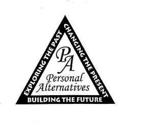 PA PERSONAL ALTERNATIVES EXPLORING THE PAST CHANGING THE PRESENT BUILDING THE FUTURE logo