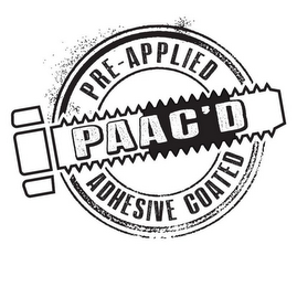 PAAC'D PRE-APPLIED ADHESIVE COATED logo