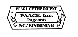 PAACE. INC. PAGEANTS PEARL OF THE ORIENT MUTYA NG/BINIBINING PILIPINAS logo