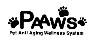 PAAWS PET ANTI AGING WELLNESS SYSTEM logo