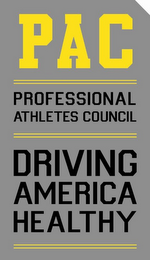 PAC PROFESSIONAL ATHLETES COUNCIL DRIVING AMERICA HEALTHY logo
