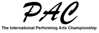 PAC THE INTERNATIONAL PERFORMING ARTS CHAMPIONSHIP logo
