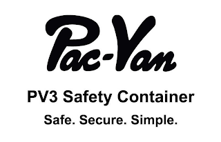 PAC-VAN PV3 SAFETY CONTAINER SAFE. SECURE. SIMPLE.