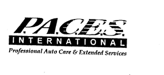 P.A.C.E.S. INTERNATIONAL PROFESSIONAL AUTO CARE & EXTENDED SERVICES logo
