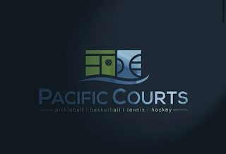 PACIFIC COURTS PICKLEBALL BASKETBALL TENNIS HOCKEY logo