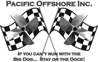 PACIFIC OFFSHORE INC. IF YOU CAN'T RUN WITH THE BIG DOG...STAY ON THE DOCK! logo