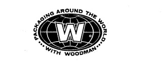 PACKAGING AROUND THE WORLD WITH WOODMAN W logo