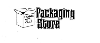 PACKAGING STORE HANDLE WITH CARE logo