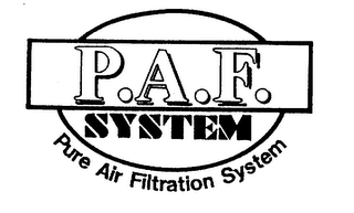 P.A.F. SYSTEM PURE AIR FILTRATION SYSTEM logo