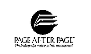 PAGE AFTER PAGE THE LEADING EDGE IN LASER PRINTER MANAGEMENT logo