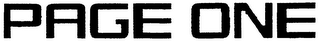 PAGE ONE logo