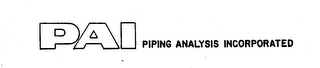 PAI PIPING ANALYSIS INCORPORATED logo