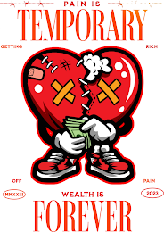 PAIN IS TEMPORARY GETTING RICH OFF PAIN MMXXIII WEALTH IS FOREVER 2023 logo