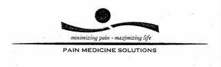 PAIN MEDICINE SOLUTIONS MINIMIZING PAIN - MAXIMIZING LIFE logo