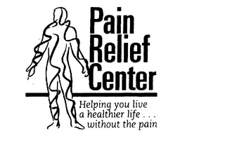PAIN RELIEF CENTER HELPING YOU LIVE A HEALTHIER LIFE ... WITHOUT THE PAIN logo