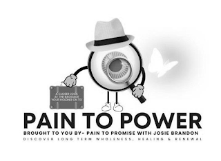PAIN TO POWER BROUGHT TO YOU BY - PAIN TO PROMISE WITH JOSIE BRANDON DISCOVER LONG TERM WHOLENESS, HEALING & RENEWAL A CLOSER LOOK AT THE BAGGAGE YOU'RE HOLDING ON TO logo