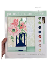 PAINT-BY-NUMBER KIT ARTIST QUALITY CANVAS AGES 13 POPPIES IN A VIE 8 X 10 ARTIST-QUALITY CANVAS WITH PRE-PRINTED BACKGROUND DESIGNED AND MADE IN PORTLAND, OREGON BY ELLE CRÉE logo