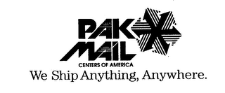 PAK MAIL CENTERS OF AMERICA WE SHIP ANYTHING, ANYWHERE. logo