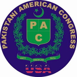 PAKISTANI AMERICAN CONGRESS PAC UNITY DISCIPLINE FAITH USA logo
