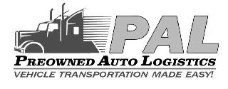 PAL PREOWNED AUTO LOGISTICS VEHICLE TRANSPORTATION MADE EASY! logo