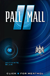 PALL MALL ACTIVATE BLUE EST 1899 CLICK FOR MENTHOL logo