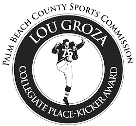 PALM BEACH COUNTY SPORTS COMMISSION LOUGROZA COLLEGIATE PLACE-KICKER AWARD logo