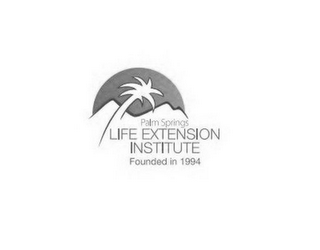 PALM SPRINGS LIFE EXTENSION INSTITUTE FOUNDED IN 1994 logo