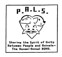 P.A.L.S. SHARING THE SPIRIT OF UNITY BETWEEN PEOPLE AND ANIMALS - THE HUMAN - ANIMAL BOND. logo