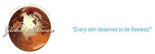 PAMELA SPRINGER GLOBAL SKINCARE "EVERY SKIN DESERVES TO BE FLAWLESS!" logo