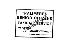 PAMPERED SENIOR CITIZENS TAXICAB SERVICE "WE PAMPER SENIOR CITIZENS" logo