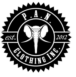 P.A.N. CLOTHING INC. EST. 2012 logo