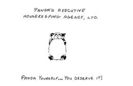 PANDA'S EXECUTIVE HOUSEKEEPING AGENCY, LTD. PANDA YOURSELF...YOU DESERVE IT! logo