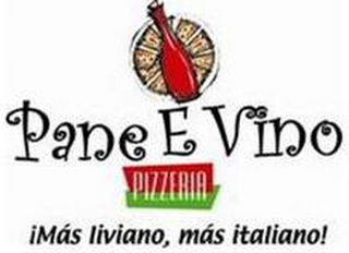 PANE E VINO PIZZERIA ¡MAS LIVIANO, MÁS ITALIANO! logo