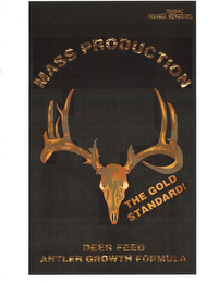 PANTHER OUTDOORS MASS PRODUCTION THE GOLD STANDARD! DEER FEED ANTLER GROWTH FORMULA logo