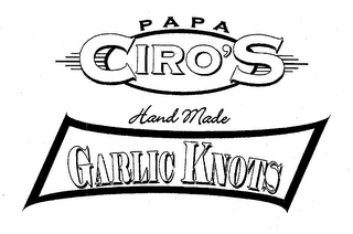 PAPA CIRO'S HAND MADE GARLIC KNOTS logo
