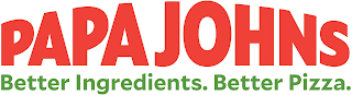 PAPA JOHNS BETTER INGREDIENTS. BETTER PIZZA. logo