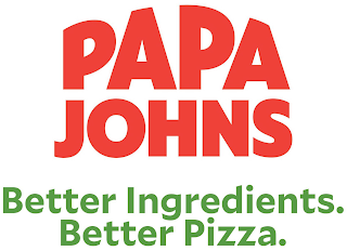 PAPA JOHNS BETTER INGREDIENTS. BETTER PIZZA. logo