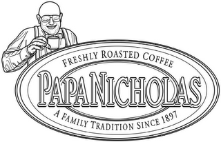 PAPANICHOLAS FRESHLY ROASTED COFFEE A FAMILY TRADITION SINCE 1897 logo