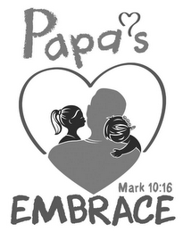 PAPA'S EMBRACE MARK 10:16 logo