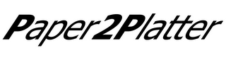 PAPER2PLATTER logo