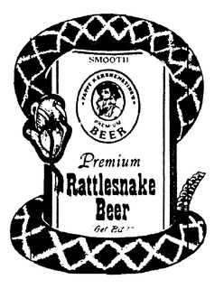 PAPPY KERSHENSTINE'S RATTLESNAKE BEER "GET BIT!" SMOOTH logo