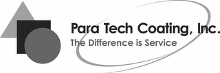 PARA TECH COATING, INC. THE DIFFERENCE IS SERVICE logo