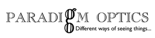 PARADIGM OPTICS DIFFERENT WAYS OF SEEING THINGS... logo