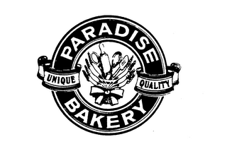 PARADISE BAKERY UNIQUE QUALITY logo