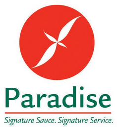 PARADISE SIGNATURE SAUCE. SIGNATURE SERVICE. logo