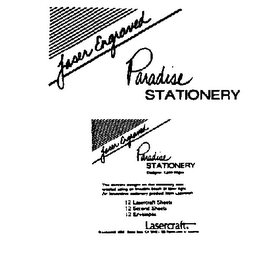 PARADISE STATIONERY LASER ENGRAVED logo