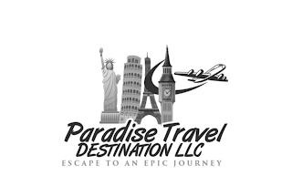 PARADISE TRAVEL DESTINATIONS LLC ESCAPE TO AN EPIC JOURNEY logo