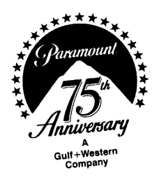 PARAMOUNT 75TH ANNIVERSARY A GULF+WESTERN COMPANY logo